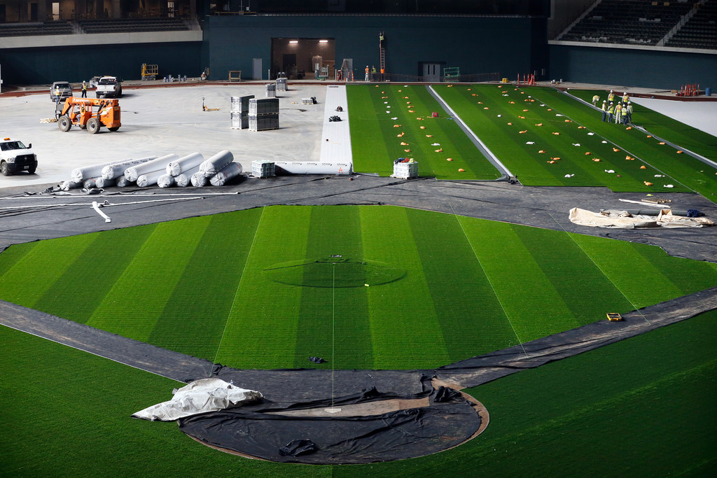 Photos Rangers lay down synthetic grass, conduct Super Flush as